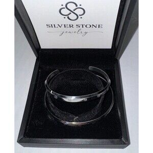 Silver Stone Jewelry Infinity Bracelet Etched Inside The Bracelet Couples Gift